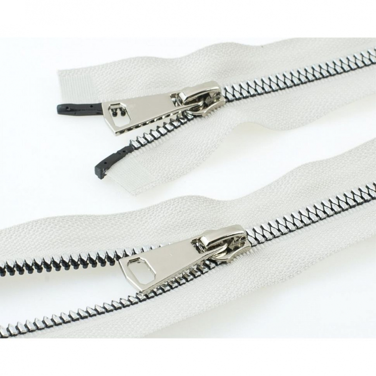 Молния трактор №5 Premium два замка 90см никель цв.D165 светло серый