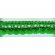 107194_Тесьма с помпонами однорядная, цвет зеленый