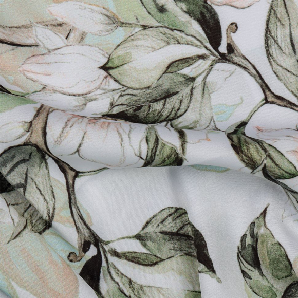 Ткань шелк Армани креп 90 г/м? 97% полиэстер, 3% лайкра шир.148 см арт.T.0297.1 цв.01 зеленый рул.25м