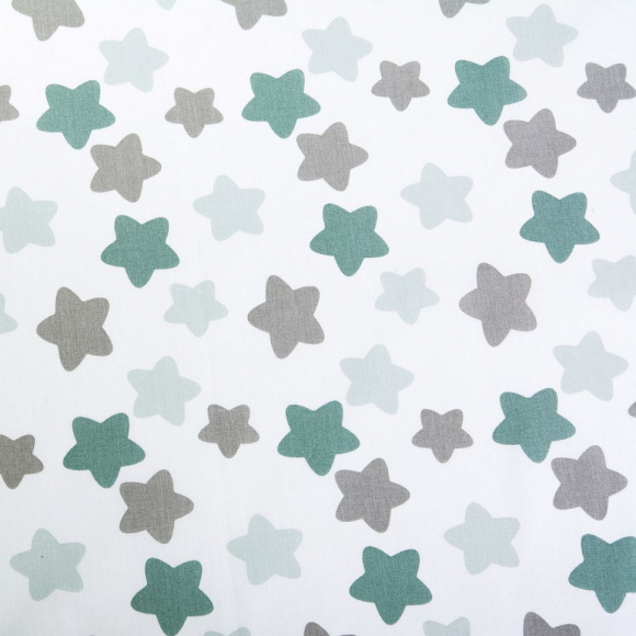 Ткань ранфорс Звезды, арт.WH 4898-v18, 130г/м?,100% хлопок, шир.240см, цв.белый/мята, уп.10м Ткань ранфорс Звезды, арт.WH 4898-v18, 130г/м?,100% хлопок, шир.240см, цв.белый/мята, уп.10м
