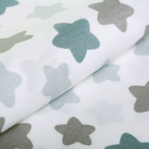 Ткань ранфорс Звезды, арт.WH 4898-v18, 130г/м?,100% хлопок, шир.240см, цв.белый/мята, уп.10м Ткань ранфорс Звезды, арт.WH 4898-v18, 130г/м?,100% хлопок, шир.240см, цв.белый/мята, уп.10м