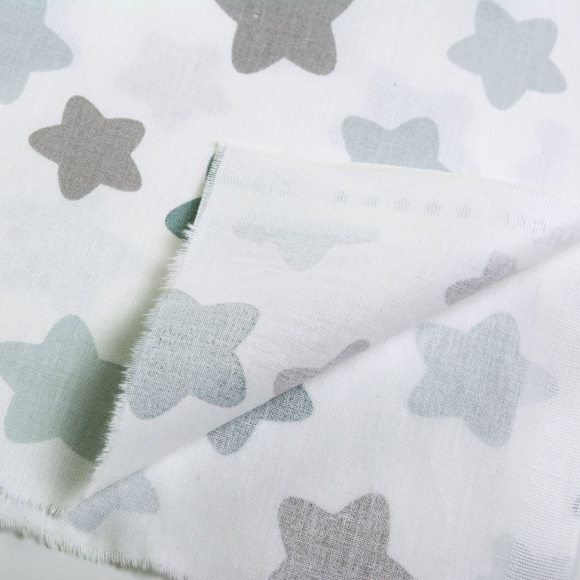 Ткань ранфорс Звезды, арт.WH 4898-v18, 130г/м?,100% хлопок, шир.240см, цв.белый/мята, уп.10м Ткань ранфорс Звезды, арт.WH 4898-v18, 130г/м?,100% хлопок, шир.240см, цв.белый/мята, уп.10м