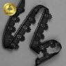 Кружево гипюр KRUZHEVO арт.TR.3058A шир.25мм цв.2 черный уп.9м