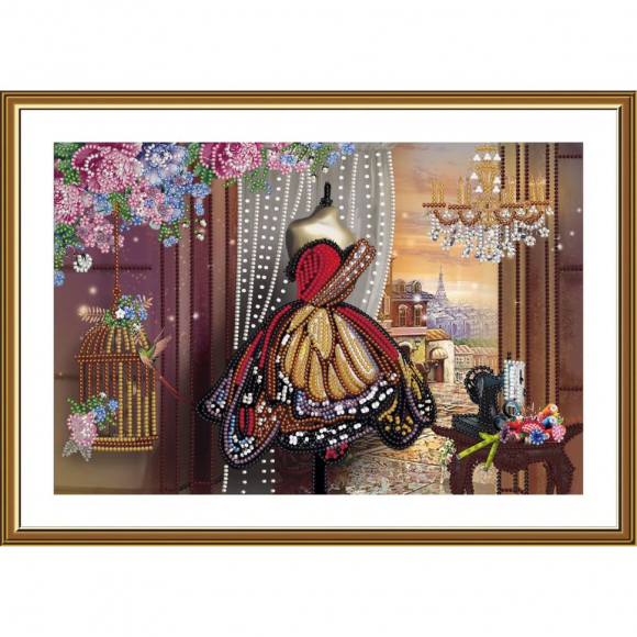 Набор для вышивания бисером НОВА СЛОБОДА арт.ДК3235 Мадам Баттерфляй 27х18 см