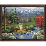 Набор для вышивания JANLYNN арт.032-1805 Костер в лагере 27х35 см