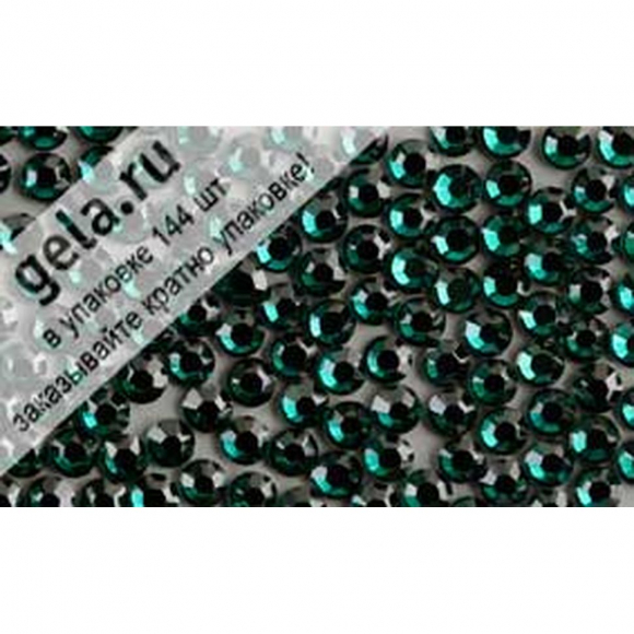 34777_Камни плоские с термоклеем 2028HF, ss 6, Emerald M