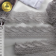 Кружево гипюр KRUZHEVO арт.TR.16GB2005 шир.40мм цв.5 серый уп.9м