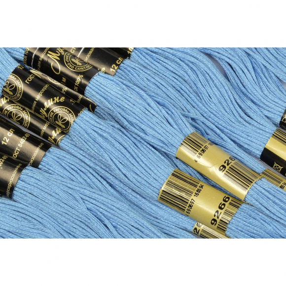 Нитки мулине цв.9266 голубой 12х10м С-Пб