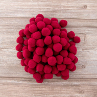 62377_Помпоны декоративные, россыпь, диаметр 20 мм, 100 шт, цвет бордовый