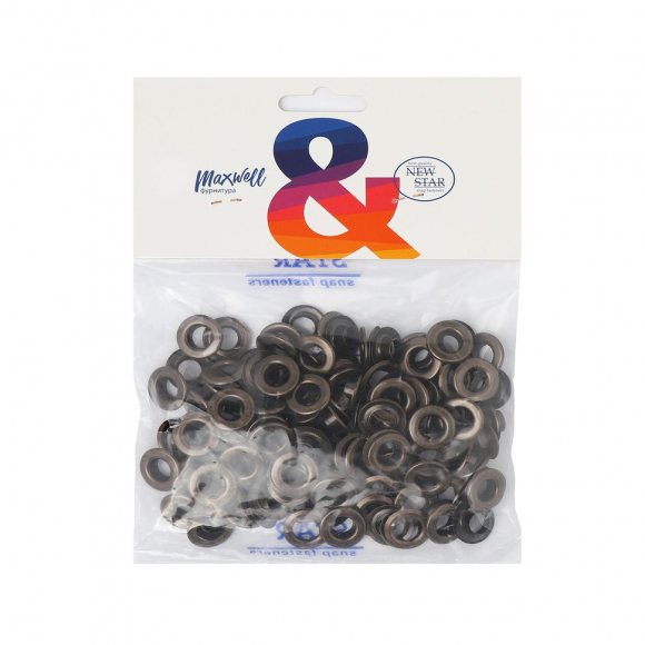 Люверсы сталь New Star №24 (? 9,2мм, h 6,32мм) цв.антик уп.100шт