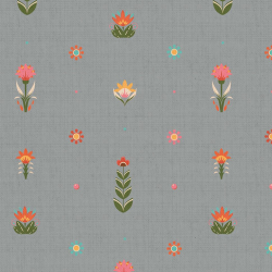 Ткань для пэчворка PEPPY Лесные Жители 146 г/м? 100% хлопок цв.ЛЖ-09 серый уп.50х55 см