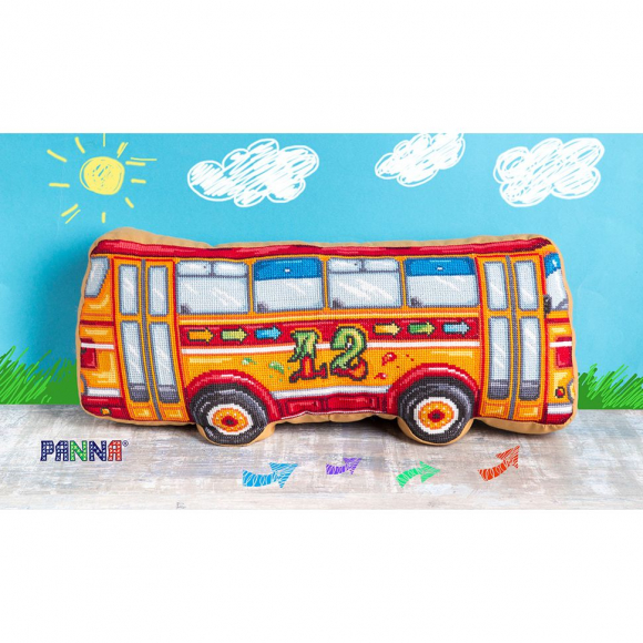 Набор для вышивания PANNA арт. PD-1947 Подушка Автобус 50х22 см