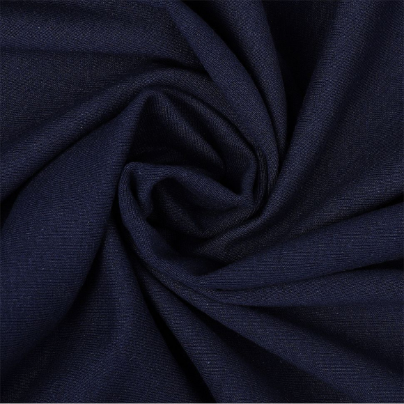 Ткань футер 2х нитка петля гл/крашеный, 230г/м?  74% хл 21%пэ 5%эласт  шир.180см арт.ШН-23074215-21 цв.индиго (53315) рул. 45-70м