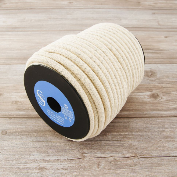 Шнур плетеный SPIRAL ( SAFISA), 8 мм, 50 м, цвет бежевый натуральный