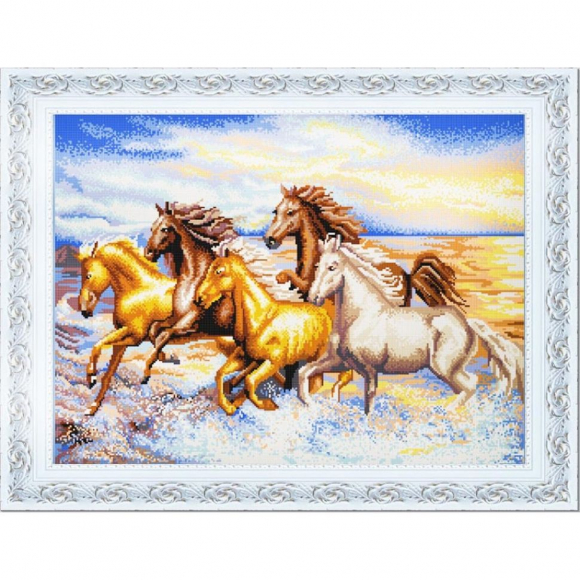 Рисунок на ткани (Бисер) КОНЁК арт. 9856 Рассекая волны 45х60 см