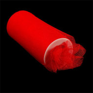 Фатин средней жесткости в шпульках блестящий,100% нейлон, арт.TBY.C шир.150мм цв.07 красный уп.22.86м