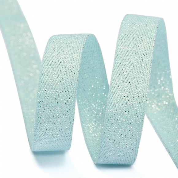 Тесьма киперная металлизированная 10 мм полиэстер арт.TBYT03 цв.S543 синий уп.22,85м