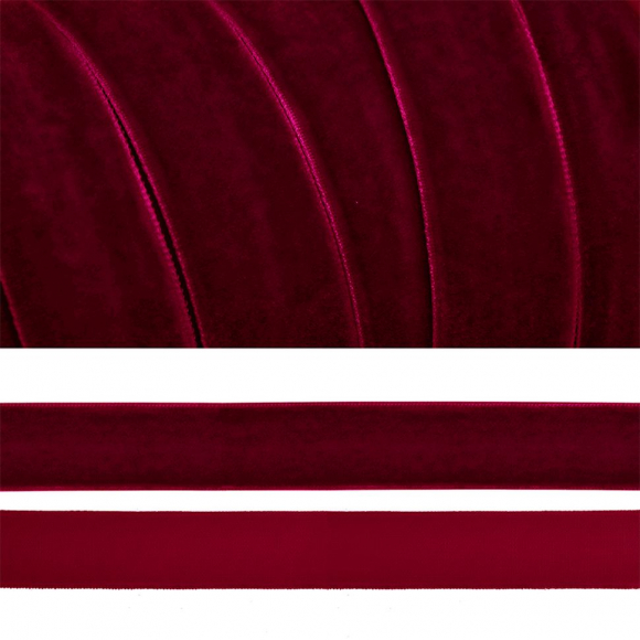 Лента бархатная арт.TBY.LB2544 нейлон шир.25мм цв.бордо уп.20м