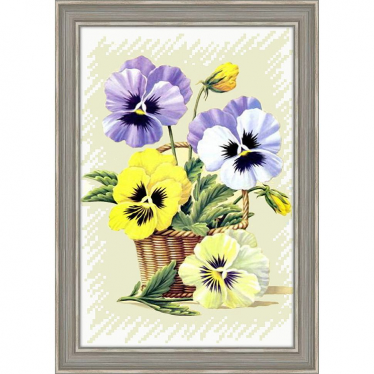 Набор для изготовления картин АЛМАЗНАЯ ЖИВОПИСЬ арт.АЖ.1350 Анютины глазки 20х30 см