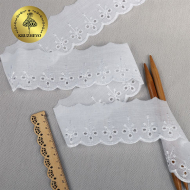 Кружево шитье KRUZHEVO арт.TBY.0161 шир.40мм цв.04 сумрачно-белый уп.13,71м