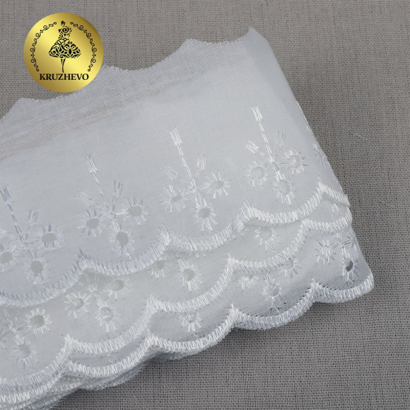 Кружево шитье KRUZHEVO арт.TBY.0161 шир.40мм цв.04 сумрачно-белый уп.13,71м