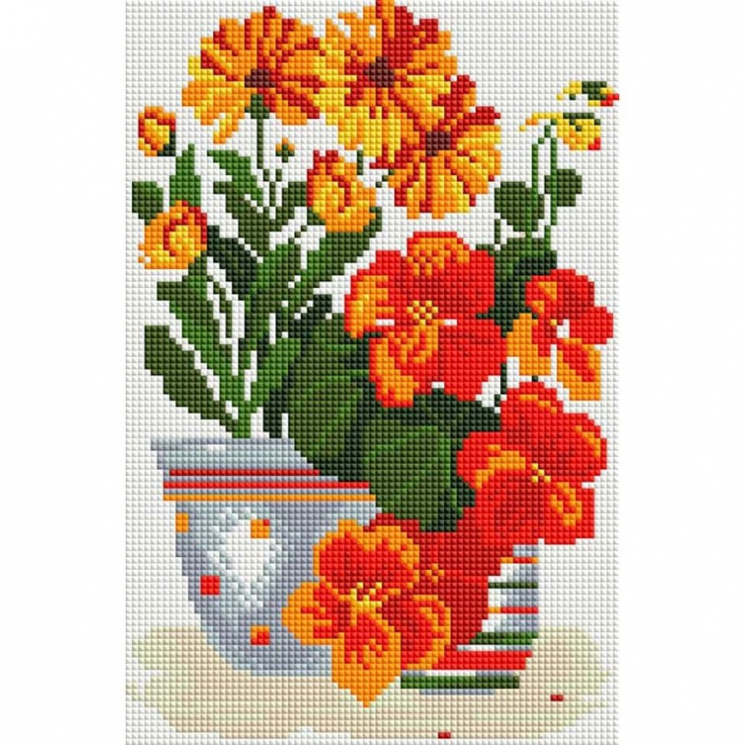 Набор Белоснежка для изготовления картин со стразами на подрамнике арт.БЛ.315-ST-S Солнечные цветы 20х30 см