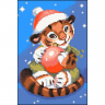 Кристальная мозаика на холсте ФРЕЯ арт.ALVK-98 Игривый тигренок 30х20 см