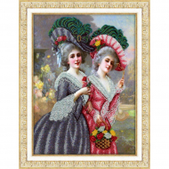 Набор для вышивания бисером ПАУТИНКА арт.Б-1480 Барышни на прогулке 28х36 см