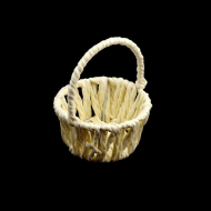 Корзинка арт.КЛ21384 оплетенная бумажной раффией круглая 7х7х8,5см
