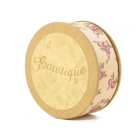 Лента репсовая на картонной катушке "Розочки"