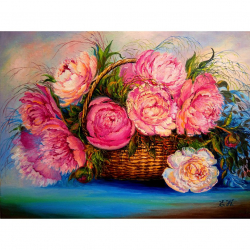 Алмазная мозаика Ah5401 Роскошные пионы 30х40