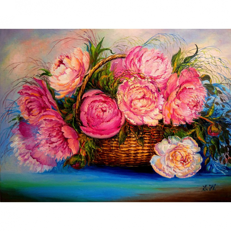 Алмазная мозаика Ah5401 Роскошные пионы 30х40