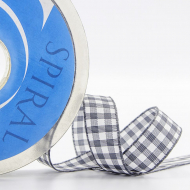 20185_Лента с рисунком клетка SAFISA, 16(18) мм, 25 м, цвет 68, серый