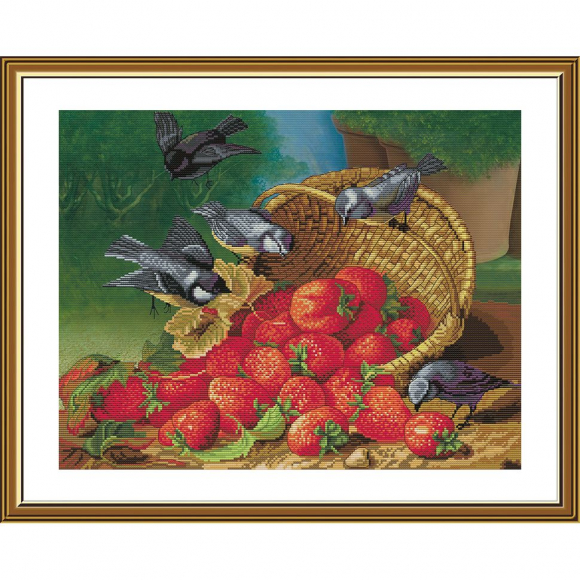 Набор для вышивания мулине НОВА СЛОБОДА арт.СР3305 Лукошко 37х28 см