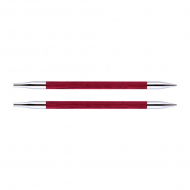 29279 Knit Pro Спицы съемные для вязания Royale 6мм для длины тросика 20см, ламинированная береза, розовый леденец, 2шт