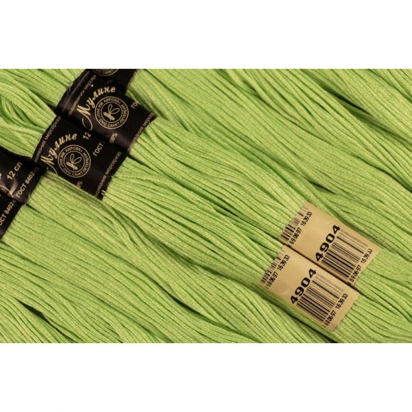 Нитки мулине цв.4904 ярк.зеленый 12х10м С-Пб Нитки мулине цв.4904 ярк.зеленый 12х10м С-Пб