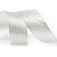 Лента IDEAL с люрексом арт.ТВ-ЛЮР шир.50мм цв.серебро уп.22,85м