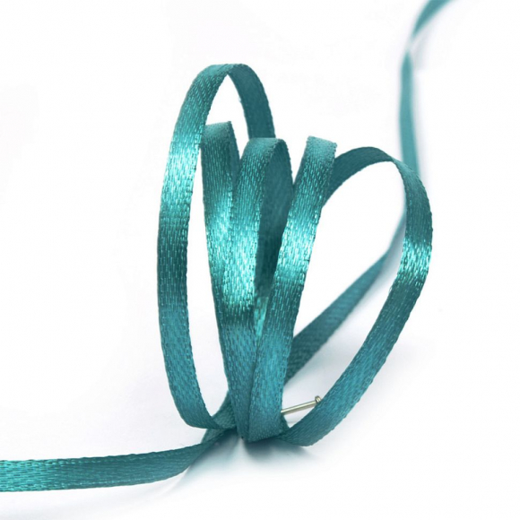 Лента атласная 3мм цв.3154 сине-зеленый IDEAL уп.100 м