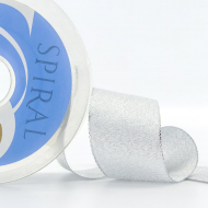 20235_Лента металлик SAFISA, 38 мм, 25 м, цвет 102, серебро