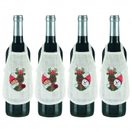 Набор для вышивания PERMIN арт.78-5214 Фартучки на бутылку Рудольф 10х15 см