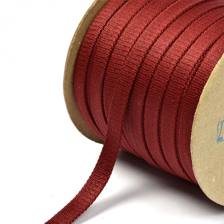 Шнур плоский полиэфир 12-15мм арт. 06с2341 цв.08 бордо уп.50м