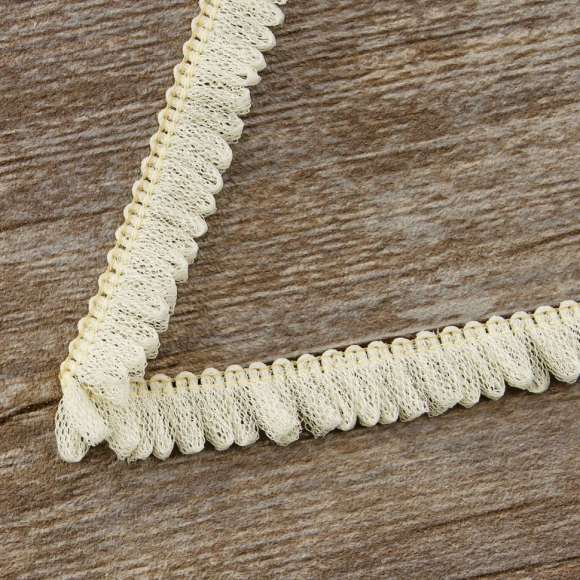 Тесьма декоративная, 17 мм, цвет молочно-белый