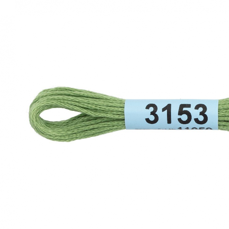 Нитки для вышивания Gamma мулине (3071-3172) 100% хлопок 24 x 8 м цв.3153 св.зеленый