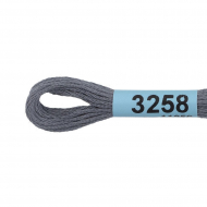 Нитки для вышивания Gamma мулине (3173-6115) 100% хлопок 24 x 8 м цв.3258 св.серый