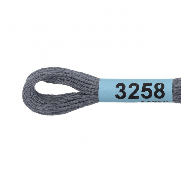 Нитки для вышивания Gamma мулине (3173-6115) 100% хлопок 24 x 8 м цв.3258 св.серый