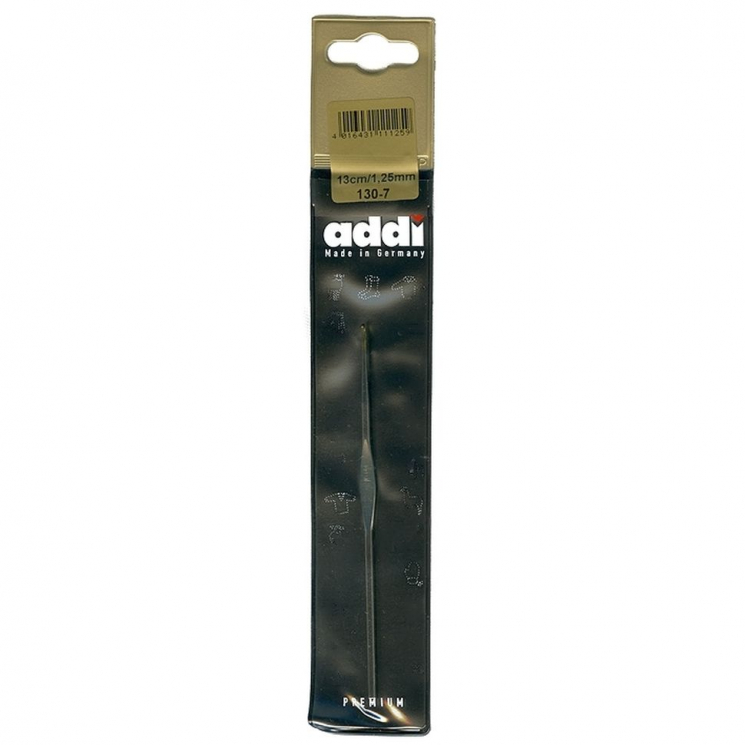 Крючок вязальный экстратонкий сталь addiFine №1,25 13 см