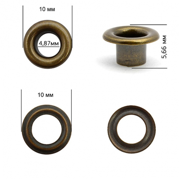 Люверсы сталь New Star №3 (? 4,87мм, h 5,66мм) цв. антик уп. 5000шт