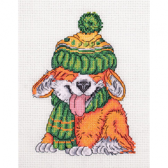 Набор для вышивания KLART арт. 8-320 Малыш Корги 14х18 см