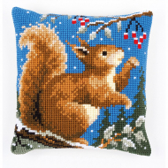 Набор для вышивания VERVACO арт.PN-0145052 Подушка Белочка зимой 40х40 см