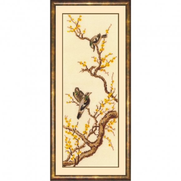 Набор для вышивания СДЕЛАЙ СВОИМИ РУКАМИ арт.К-33 Китайские мотивы - Сойки 17х45 см